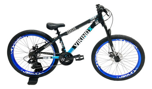 Bicicleta Vikingx Aro 26 21v Freio A Disco Preto Azul