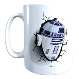 Tazon Diseño R2d2 Star Wars Efecto Tazon Rota Robot