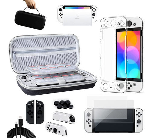 Estuche Nintendo Switch Oled 14 En 1, Kit De Accesorios.