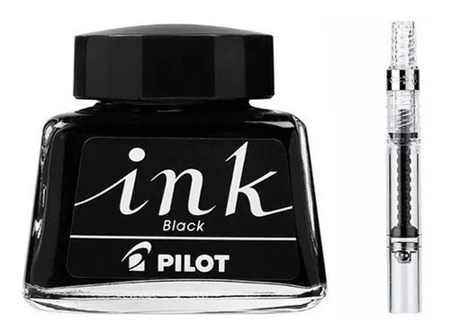 Tinta Caneta Tinteiro Pilot Preto 30ml + Conversor Con-40