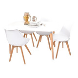 Mesa Comedor Escandinava 160 + 4 Silla Tulip - Alto Impacto