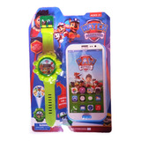 Reloj De Paw Patrol Con Proyector Y Celular Con 3 Sonidos 