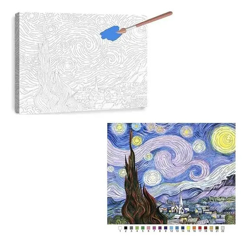 Kit Completo P/pintar Con Números, Incluye Caballete De Mesa