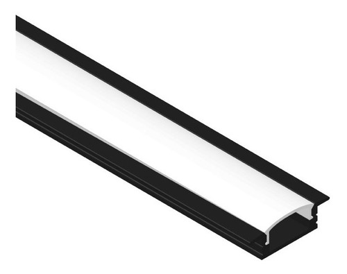 Perfil De Aluminio Embutir Negro Cober Opal Tira Led X 2m