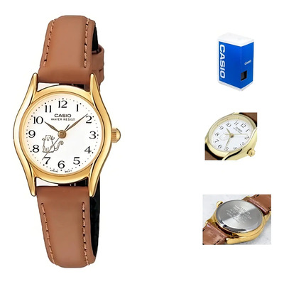 Reloj Casio Ltp1094 7b8 Mujer Correa Piel Marrón Full | Envío gratis