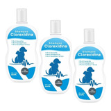 3 Shampoos Clorexidina P/ Dermatites Antisséptico 500ml 5x1