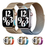 Correa Acero Degradado + Dorado Para Apple Watch 2pcs+ Mica 