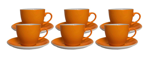 Set 6 Tazas 250cc 6 Platos Porcelana Vajilla Cafe Te Bz3