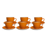 Set 6 Tazas 250cc 6 Platos Porcelana Cafe Te Vajilla Bz3