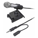 Mini Micrófono Metálico Grabar Dispositivos Móviles Mitzu 12 Color Negro