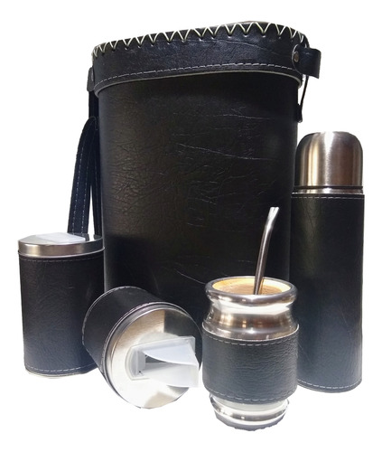 Mate Set Dama Maestra Mama Forrado Rosa Frase 6 Elementos