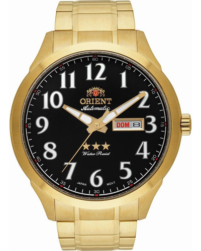 Relógio Masculino Orient Dourado Automático 3 Estrelas