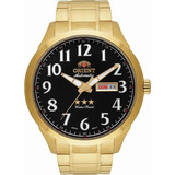 Relógio Masculino Orient Dourado Automático 3 Estrelas