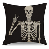 Qiqiany Funda De Almohada Decorativa Con Diseño De Calavera,