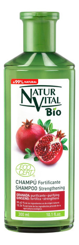 Shampoo Fortificante De Ginseng Y Granada Natur Vital 300 Ml