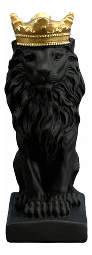 Figura León Corona Decorativa Animal Rey León Decoración 