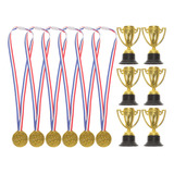 Set De Minivasos Dorados De Plástico Para Trofeos Y Medallas