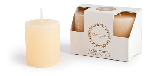 Vela Votiva X 2u. Coco Vainilla Organic Spa