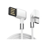 Cable Usb Tipo C 1.2 Metros 2.1a Fichas 90°
