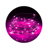 Tira De Luz Deco Alambre Rosa Led 3mt Eventos Incluye Pila