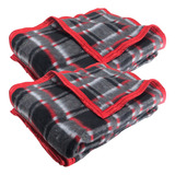 Kit 2 Cobertores Casal Formoso Xadrez 180 X 220 Cm Resfibra