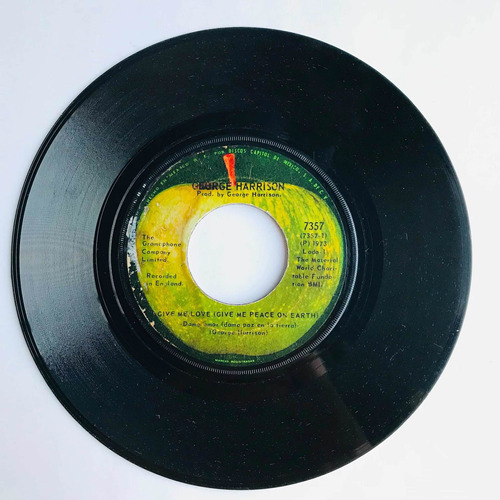 Disco Sencillo De Vinyl De George Harrison / Give Me Love.