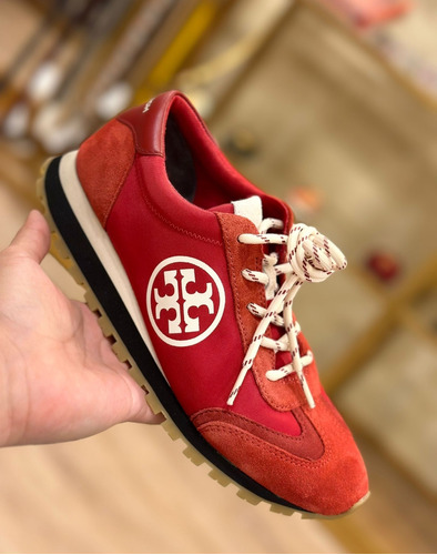 Tenis Toryburch Original Sneakers Rojos Vintage Nylon Runner