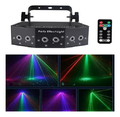 Laser Fiesta Led Pro 6en1 Figuras Rgb Fijo Strobo 