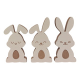 Figuras Conejos Pascua X 3 Madera Mdf Y Melamina