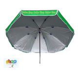 Parasol 2mts Alt Impermeable Doble Tela Doble Varilla Filtro Color Verde Lima Liso