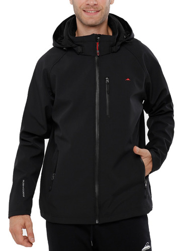 Campera Hombre Montagne Outdoor Urbano Capucha Impermeable