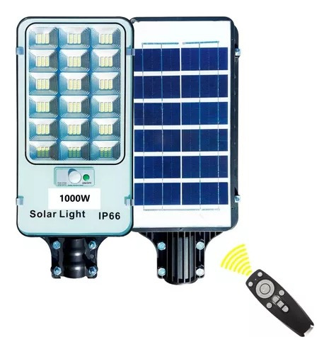 Foco Led Con Panel Solar 1000w Exterior Ip66 +soporte