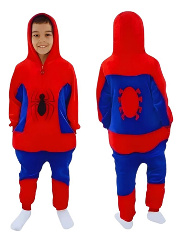 Macacão Kigurumi Infantil Spiderman Homem Aranha Com Capuz