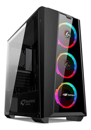 Gabinete Gamer C3tech Mt-g800bk Cooler Rgb Lateral Acrílico