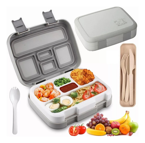 Bento Box Lunch 5 Divisiones Hermetico Lonchera Adulto Niños