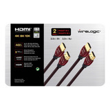 Paquete De 2 Cables Hdmi 2.5 M C/u 4k,8k,10k Wirelogic