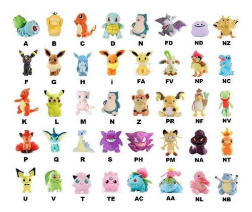 Peluche Pokemon Varios Personajes Principales Pikachu 22cm