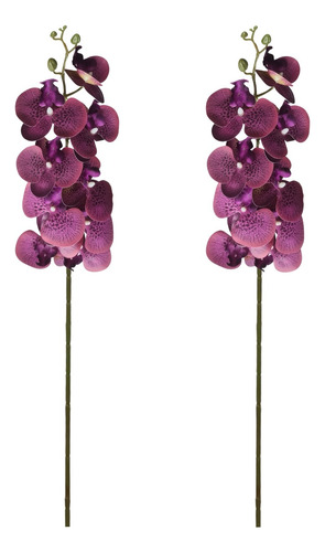 2 Flor De Orquídeas Grandes Arranjos Artificiais Decorativos