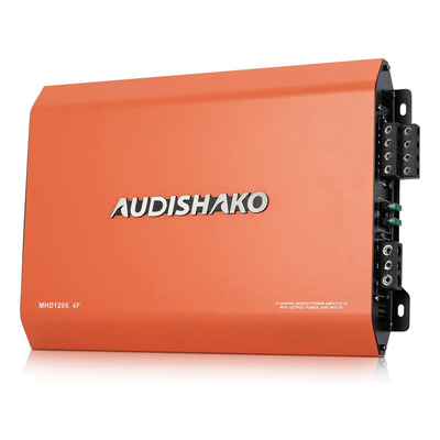 Amplificador De Audio Para Auto 4 Canales Profesional Clase AB 2400w Audishako Mhd1200.4F Para Carro, Max Power:2400w, Mejor disipación del calor, Mayor estabilidad, Alta potencia | Meses sin interés