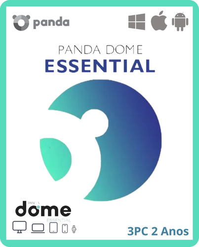 Antivírus Panda Dome Essential - 2 Anos 3 Dispositivos