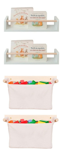 Kit Montessori , Porta Livros + Guarda Brinquedos Pocket