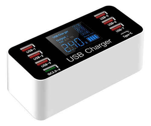 Carregador Usb Rápido Com Porta Qc3.0 40w Estação De Carrega