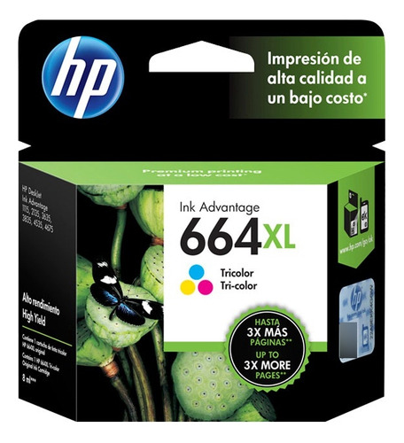 Cartucho Hp 664xl Deskjet 1115 2135 3630 Tricolor F6v30al