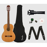 Guitarra Criolla Fender Fa-15n Con Funda Pie Afinador Correa