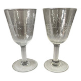Copas Vintage Cristal Con Diseño X 18 Unidades Usadas