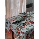 Mantel Navideño Impermeable Cuerina Mesa Estampado 200 X 140