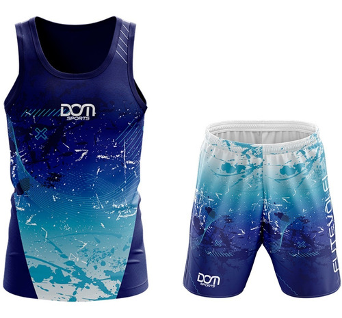 Conjunto Roupa De Futevolei Masculino Regata E Short Ilusion