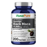 Suplemento Nusapure De Raíz De Maca Negra 37,500 Mg 200 Cáps