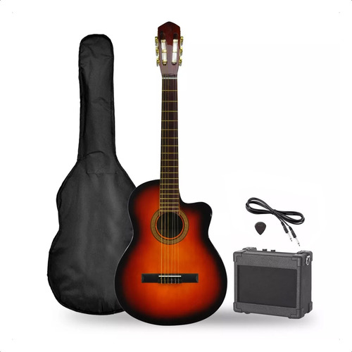 Guitarra Electrocriolla Corte + Ampli + Funda + Pua + Cable