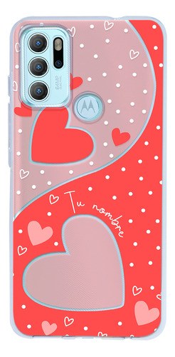 Funda Para Motorola Para Mujer Corazones Con Tu Nombre